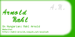 arnold mahl business card